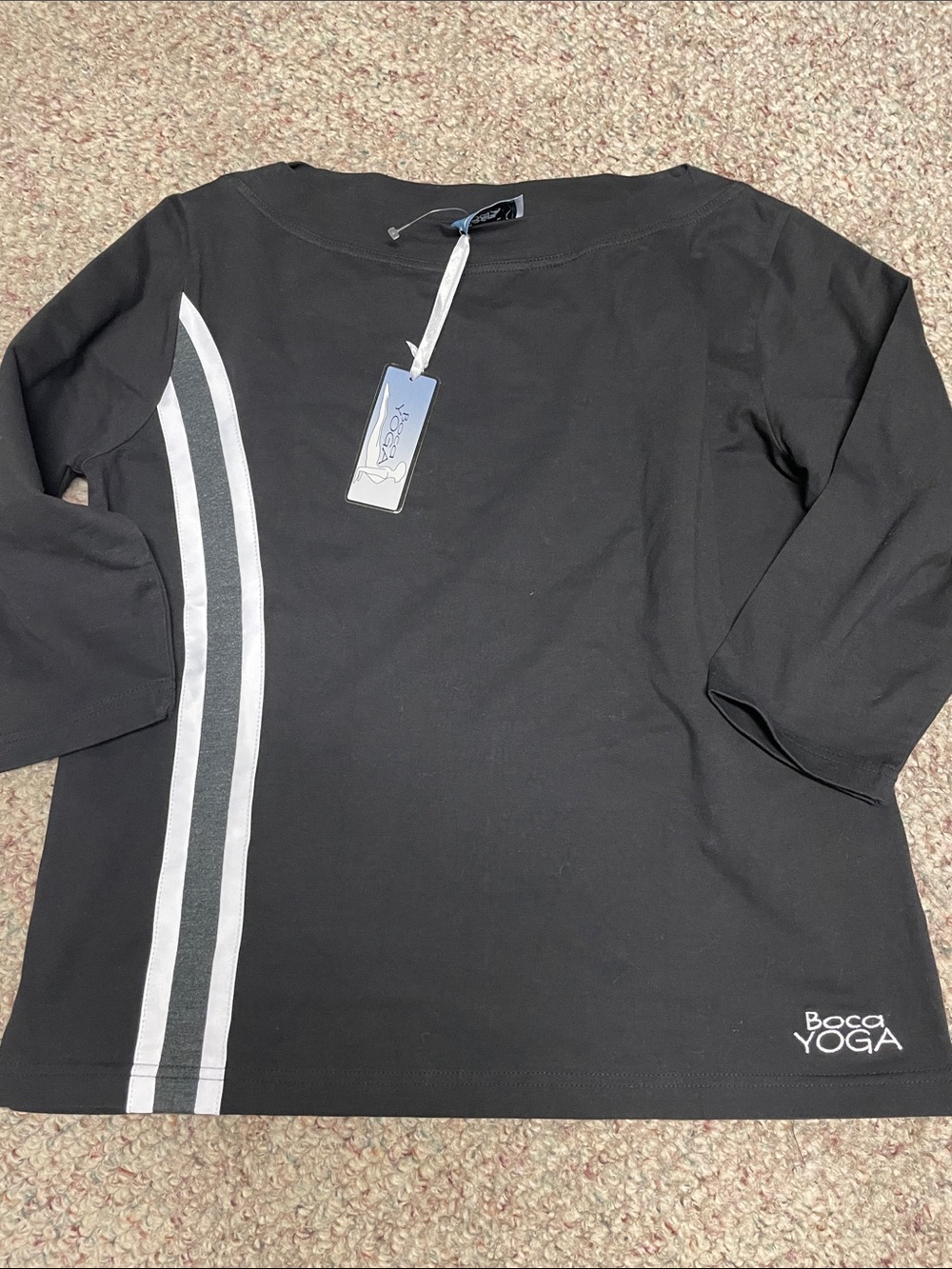 Boca yoga 3/4 sleeve stretchy top
